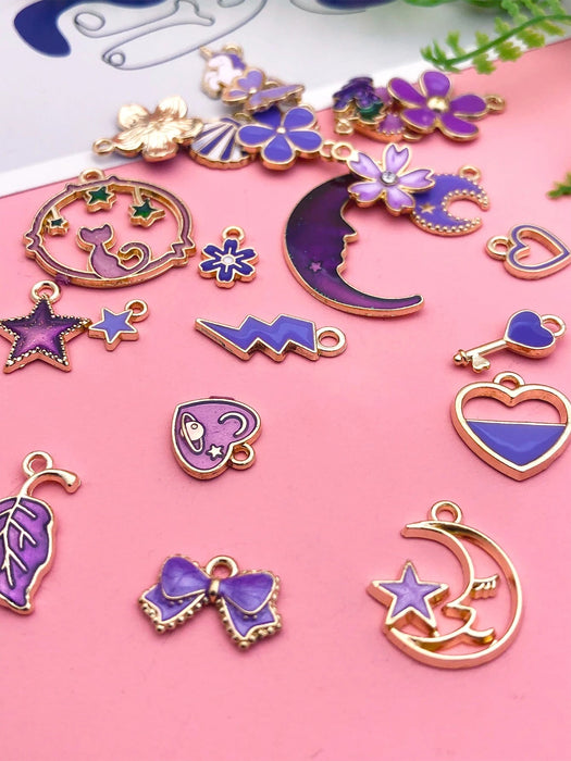 Shein Juego de 25 colgantes de aleación de flores y unicornios - Quierox - Tienda Online