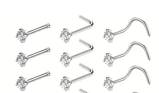 Shein Juego de 3 mini anillos para la nariz con circonita cúbica - Quierox - Tienda Online