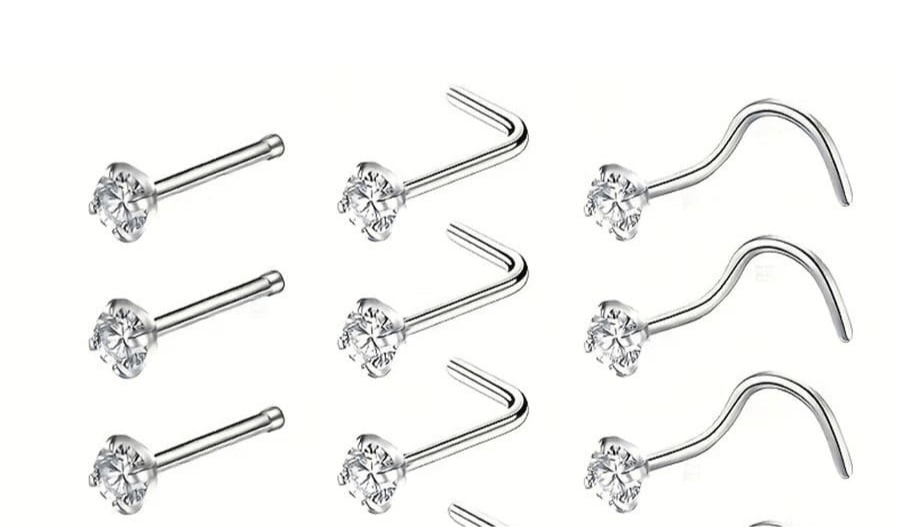 Shein Juego de 3 mini anillos para la nariz con circonita cúbica - Quierox - Tienda Online