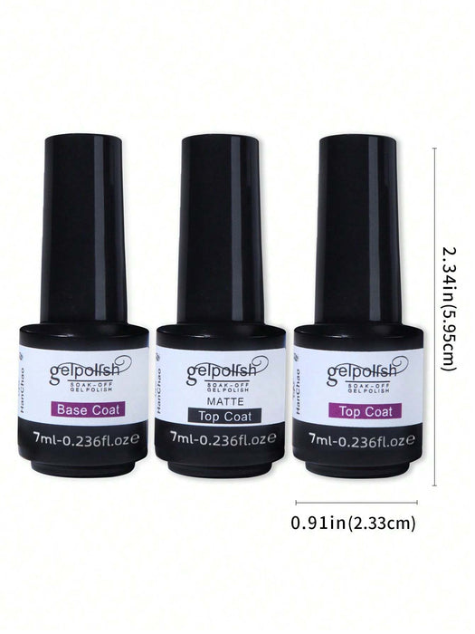Shein Juego de 3 piezas de 7 ml de capa superior y base para esmalte - Quierox - Tienda Online
