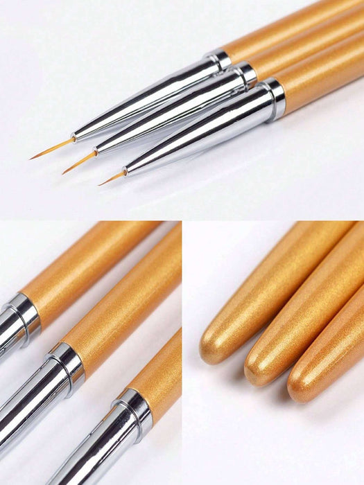 Shein Juego de 3 pinceles ultrafinos para dibujar líneas en uñas - Quierox - Tienda Online