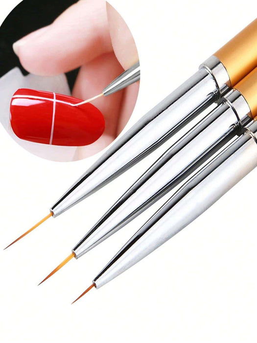 Shein Juego de 3 pinceles ultrafinos para dibujar líneas en uñas - Quierox - Tienda Online