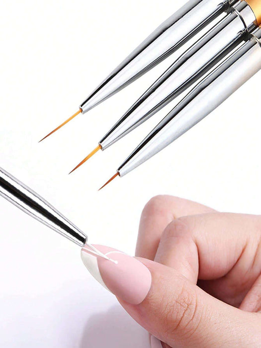 Shein Juego de 3 pinceles ultrafinos para dibujar líneas en uñas - Quierox - Tienda Online