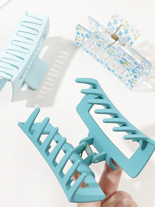 Shein Juego de 3 pinzas para el cabello cuadradas de verano en color azul claro - Quierox - Tienda Online