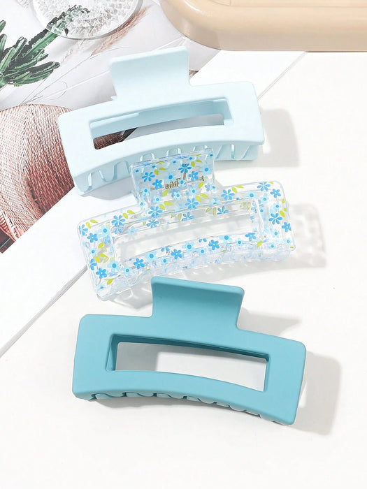 Shein Juego de 3 pinzas para el cabello cuadradas de verano en color azul claro - Quierox - Tienda Online