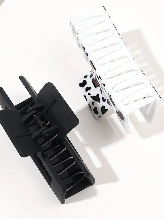 Shein Juego de 3 pinzas para el cabello estilo cyberpunk para mujer con colores sólidos mate, estampado de vaca - Quierox - Tienda Online