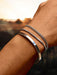 SHEIN Juego de 3 pulseras ajustables en forma de C de acero inoxidable plateado - Quierox - Tienda Online