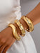 SHEIN Juego de 3 pulseras asimétricas minimalistas con nudo de bambú, diseño geométrico dorado - Quierox - Tienda Online