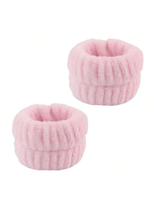 Shein Juego de 3 pulseras de forro polar coral, diadema y toalla facial - Quierox - Tienda Online