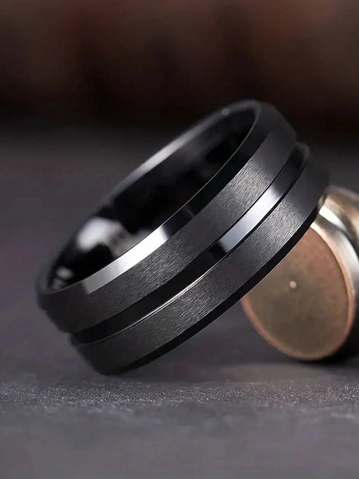Shein Juego de 4 anillos con diseño en relieve negro - Quierox - Tienda Online