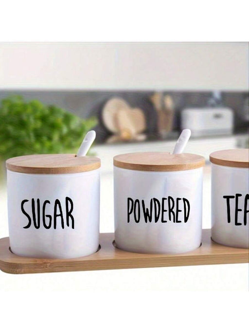 SHEIN Juego de 4 pegatinas para etiquetas de azúcar, café, té en polvo - Quierox - Tienda Online