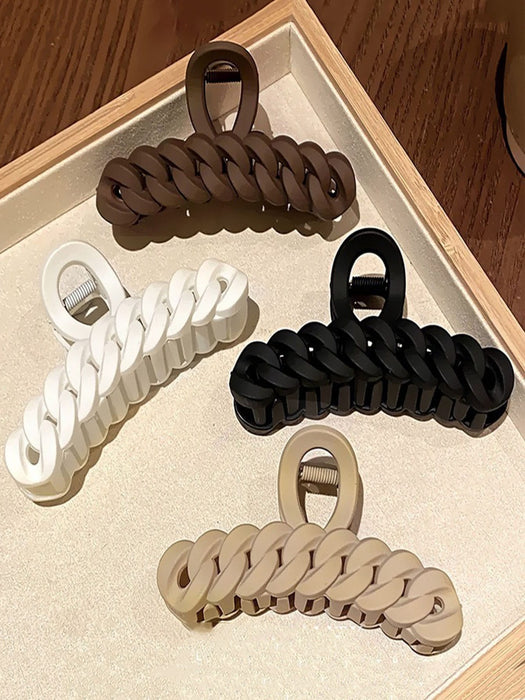 Shein Juego de 4 pinzas para el pelo de plástico multicolor con forma de cadena - Quierox - Tienda Online