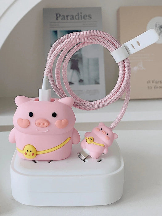 Shein Juego de 4 protectores para cargador y cable de datos compatible con cargador Apple de 20 W - Quierox - Tienda Online