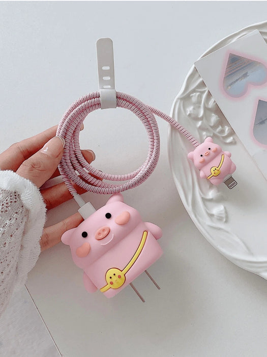 Shein Juego de 4 protectores para cargador y cable de datos compatible con cargador Apple de 20 W - Quierox - Tienda Online