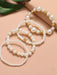 Shein Juego de 4 pulseras de perlas multicapa, sencillas y elegantes, para niña, para uso diario - Quierox - Tienda Online