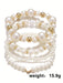 Shein Juego de 4 pulseras de perlas multicapa, sencillas y elegantes, para niña, para uso diario - Quierox - Tienda Online