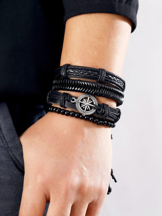 Shein Juego de 4 pulseras trenzadas vintage para hombres - Quierox - Tienda Online