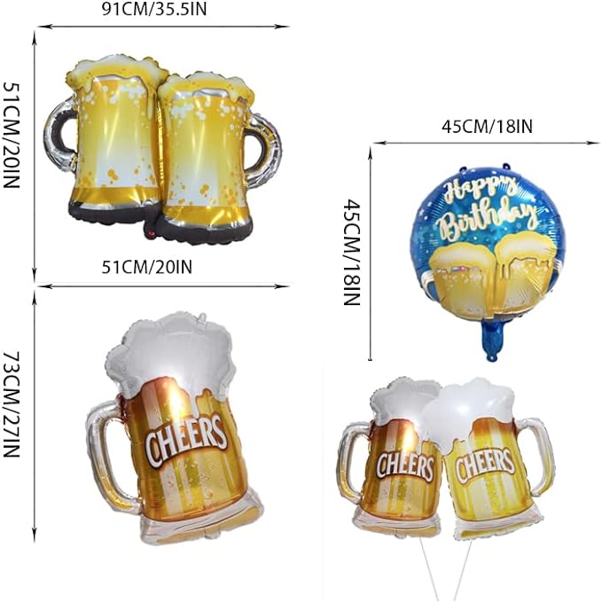Shein Juego de 4 tazas de cerveza con globos de aluminio - Quierox - Tienda Online