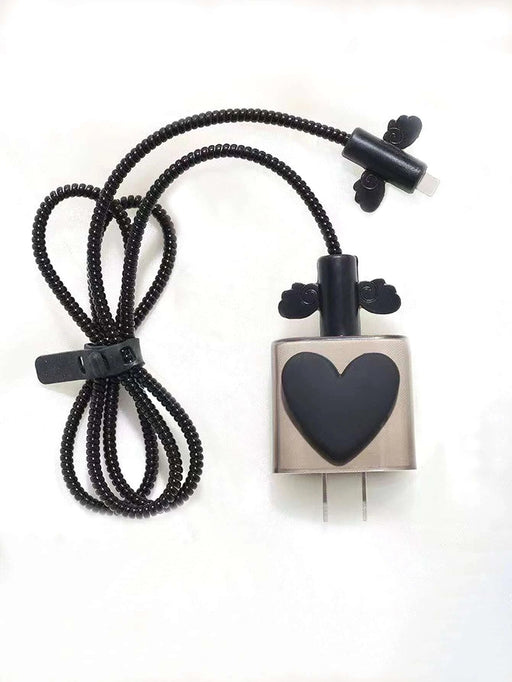 Shein Juego de 5 accesorios para cargador de 20 W de estilo mariposa transparente de color negro - Quierox - Tienda Online