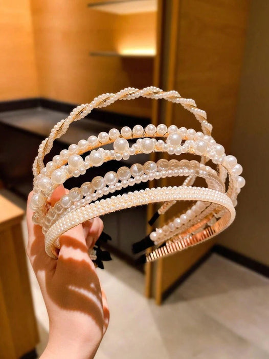 Shein Juego de 5 diademas con diseño de perlas sintéticas para niñas - Quierox - Tienda Online