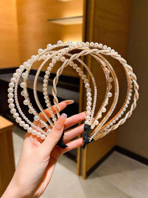 Shein Juego de 5 diademas con diseño de perlas sintéticas para niñas - Quierox - Tienda Online