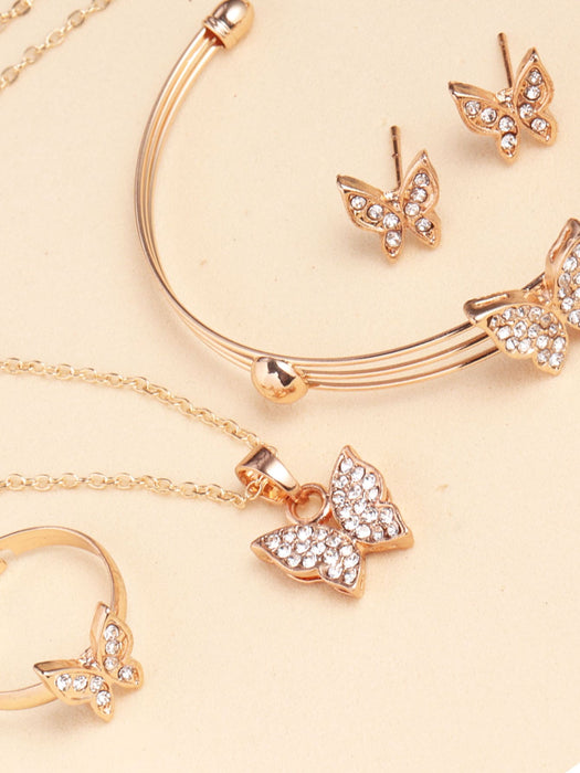 SHEIN Juego de 5 joyas de mariposa con diamantes de imitación - Quierox - Tienda Online