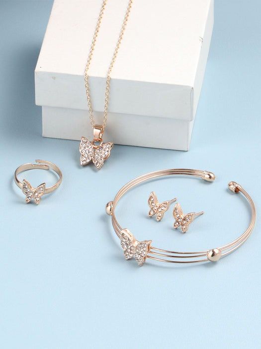 SHEIN Juego de 5 joyas de mariposa con diamantes de imitación - Quierox - Tienda Online