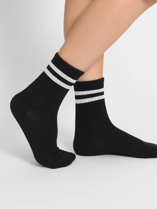 SHEIN Juego de 5 pares de calcetines a media pantorrilla con diseño de rayas - Quierox - Tienda Online