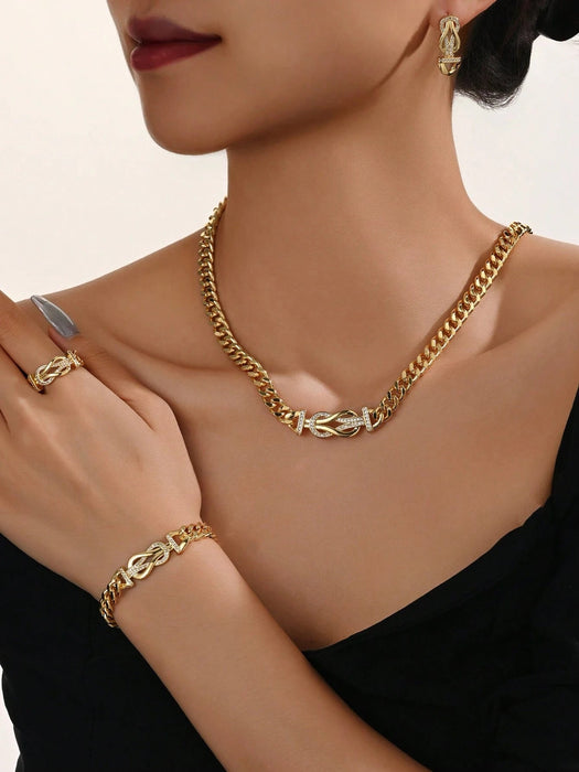 SHEIN Juego de 5 piezas de joyas elegantes y de moda de estilo europeo - Quierox - Tienda Online