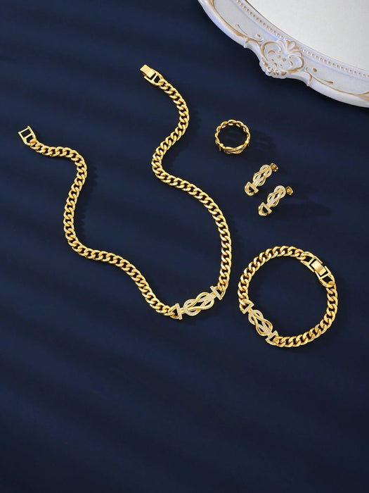 SHEIN Juego de 5 piezas de joyas elegantes y de moda de estilo europeo - Quierox - Tienda Online