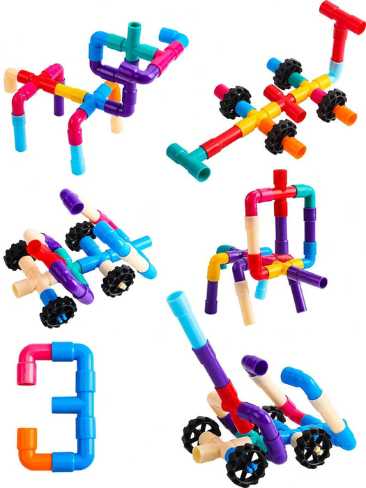 Shein Juego de 50 piezas de bloques de construcción de tuberías de agua Montessori - Quierox - Tienda Online