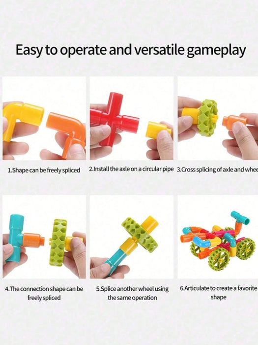 Shein Juego de 50 piezas de bloques de construcción de tuberías de agua Montessori - Quierox - Tienda Online