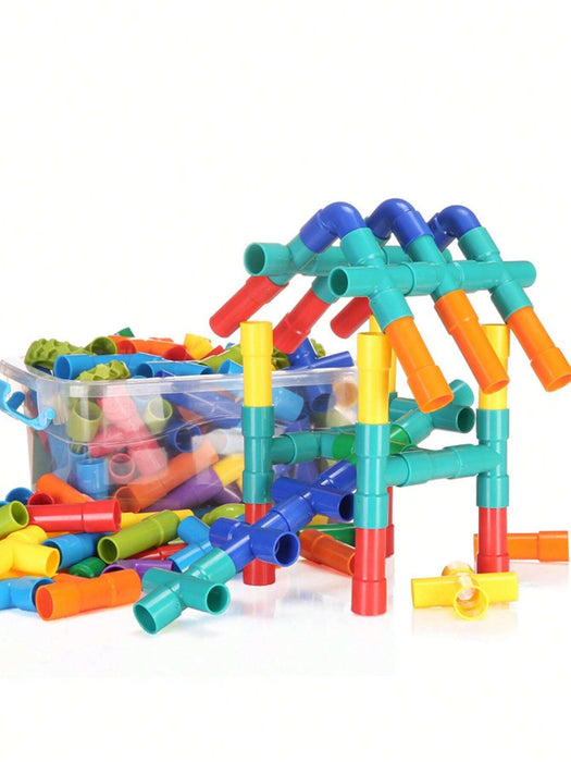Shein Juego de 50 piezas de bloques de construcción de tuberías de agua Montessori - Quierox - Tienda Online