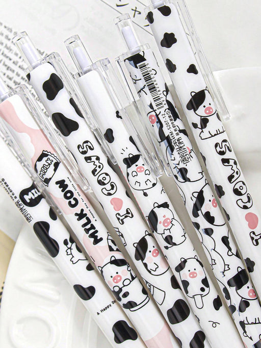Shein Juego de 6 bolígrafos neutros de vaca con dibujos - Quierox - Tienda Online