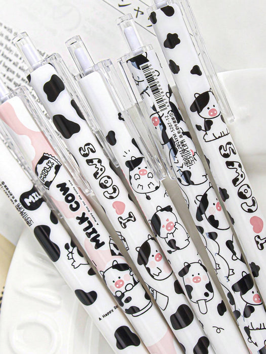 Shein Juego de 6 bolígrafos neutros de vaca con dibujos - Quierox - Tienda Online