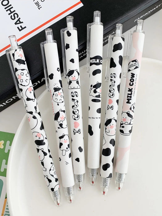 Shein Juego de 6 bolígrafos neutros de vaca con dibujos - Quierox - Tienda Online