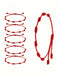 Shein Juego de 6 pulseras tejidas con personalidad minimalista hechas a mano con siete nudos rojos - Quierox - Tienda Online
