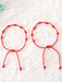 Shein Juego de 6 pulseras tejidas con personalidad minimalista hechas a mano con siete nudos rojos - Quierox - Tienda Online
