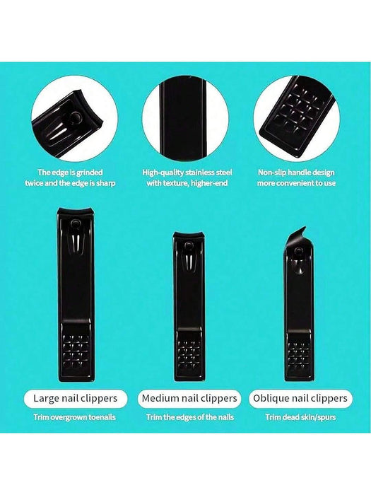Shein Juego de cortaúñas, 7 piezas de herramientas de alta gama para cortar y cuidar las uñas - Quierox - Tienda Online