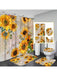 Shein Juego de cortina o tapete de ducha con estampado de girasoles - Quierox - Tienda Online