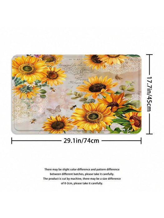 Shein Juego de cortina o tapete de ducha con estampado de girasoles - Quierox - Tienda Online