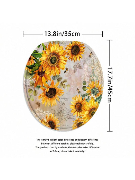 Shein Juego de cortina o tapete de ducha con estampado de girasoles - Quierox - Tienda Online