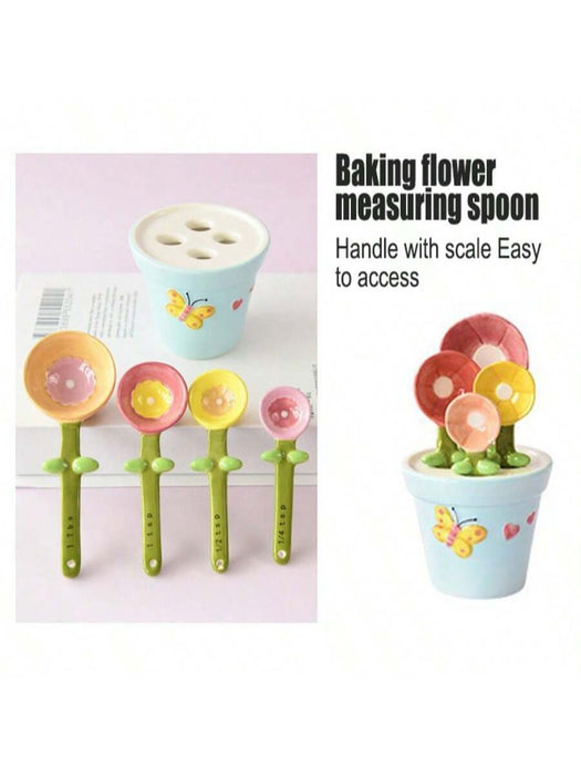 Shein Juego de cucharas medidoras con diseño floral de mariposa (1 base + 5 cucharas) - Quierox - Tienda Online