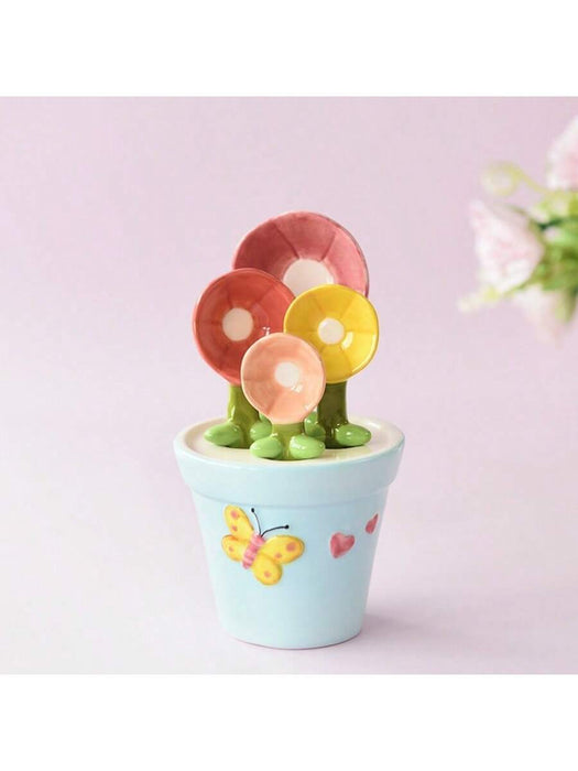 Shein Juego de cucharas medidoras con diseño floral de mariposa (1 base + 5 cucharas) - Quierox - Tienda Online