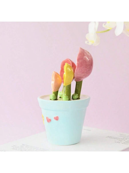 Shein Juego de cucharas medidoras con diseño floral de mariposa (1 base + 5 cucharas) - Quierox - Tienda Online