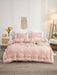 Shein Juego de funda nórdica rosa con volantes ropa de cama estilo bohemio rústico de 3 piezas - Quierox - Tienda Online
