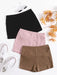 SHEIN KIDS 3 paquetes de shorts de ciclista de punto acanalado con colores aleatorios - Quierox - Tienda Online