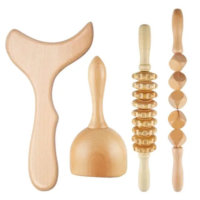 SHEIN Kit 4 en 1 Herramientas de Masaje Maderoterapia - Quierox - Tienda Online