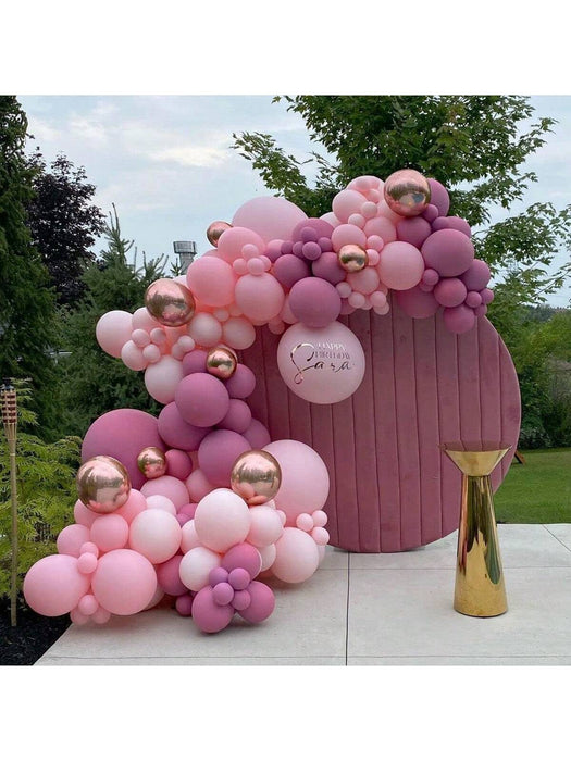 Shein Kit de arco de guirnalda de flores de globos rosas de 113 piezas - Quierox - Tienda Online