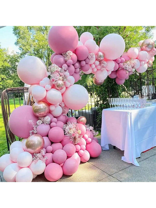 Shein Kit de arco de guirnalda de flores de globos rosas de 113 piezas - Quierox - Tienda Online